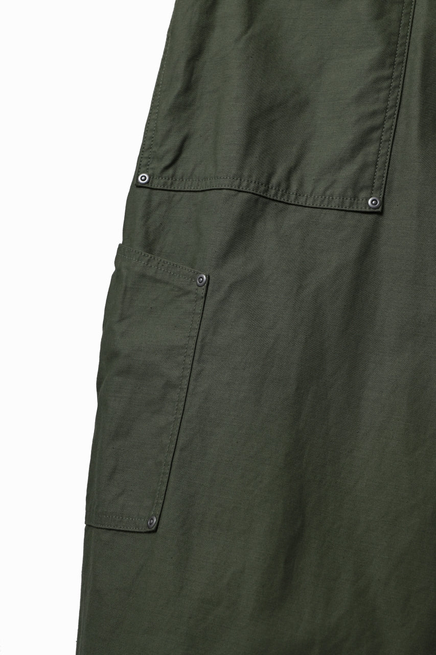 画像をギャラリービューアに読み込む, Y's WIDE STRAIGHT PANTS WORKER-DETAIL / BACK SATIN VULCANIZATION COTTON (KHAKI)