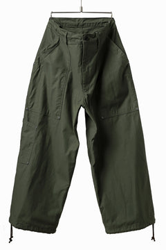 画像をギャラリービューアに読み込む, Y's WIDE STRAIGHT PANTS WORKER-DETAIL / BACK SATIN VULCANIZATION COTTON (KHAKI)