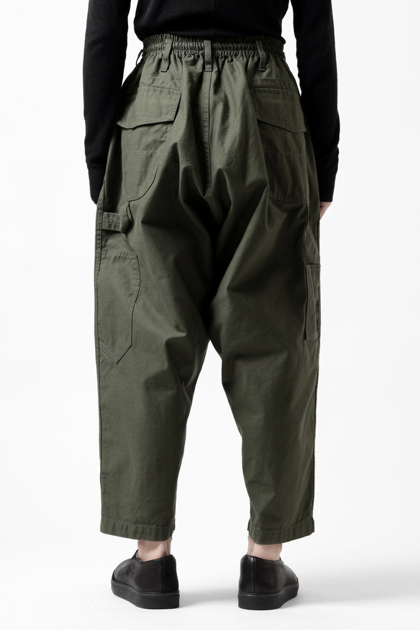 Load image into Gallery viewer, Y's MULTI POCKETS SAROUEL PANTS / BACK SATIN VULCANIZATION COTTON (KHAKI)
