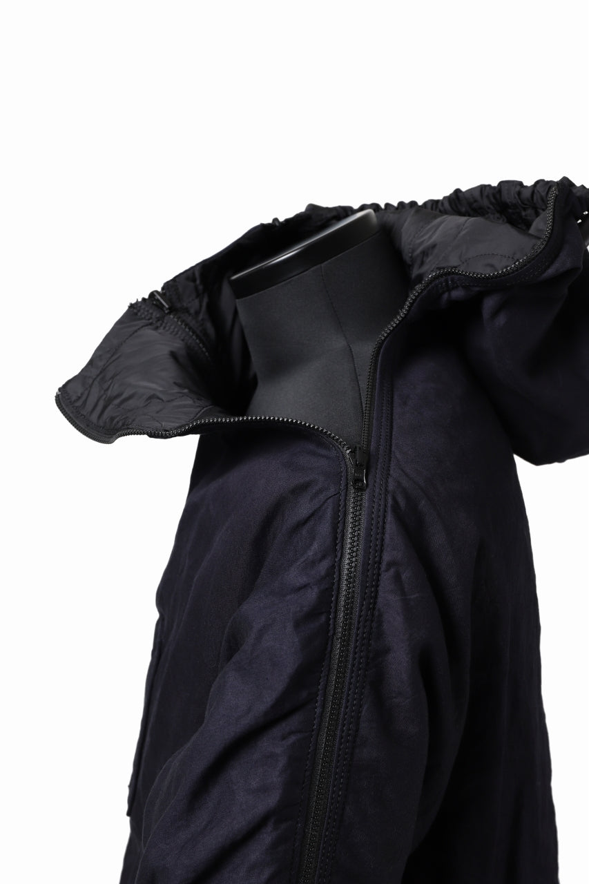 Load image into Gallery viewer, Y's BANG ON! No.117 REVERSIBLE COTTON DENIM & NYLON TWILL HOODED BLOUSON (NAVY) ※