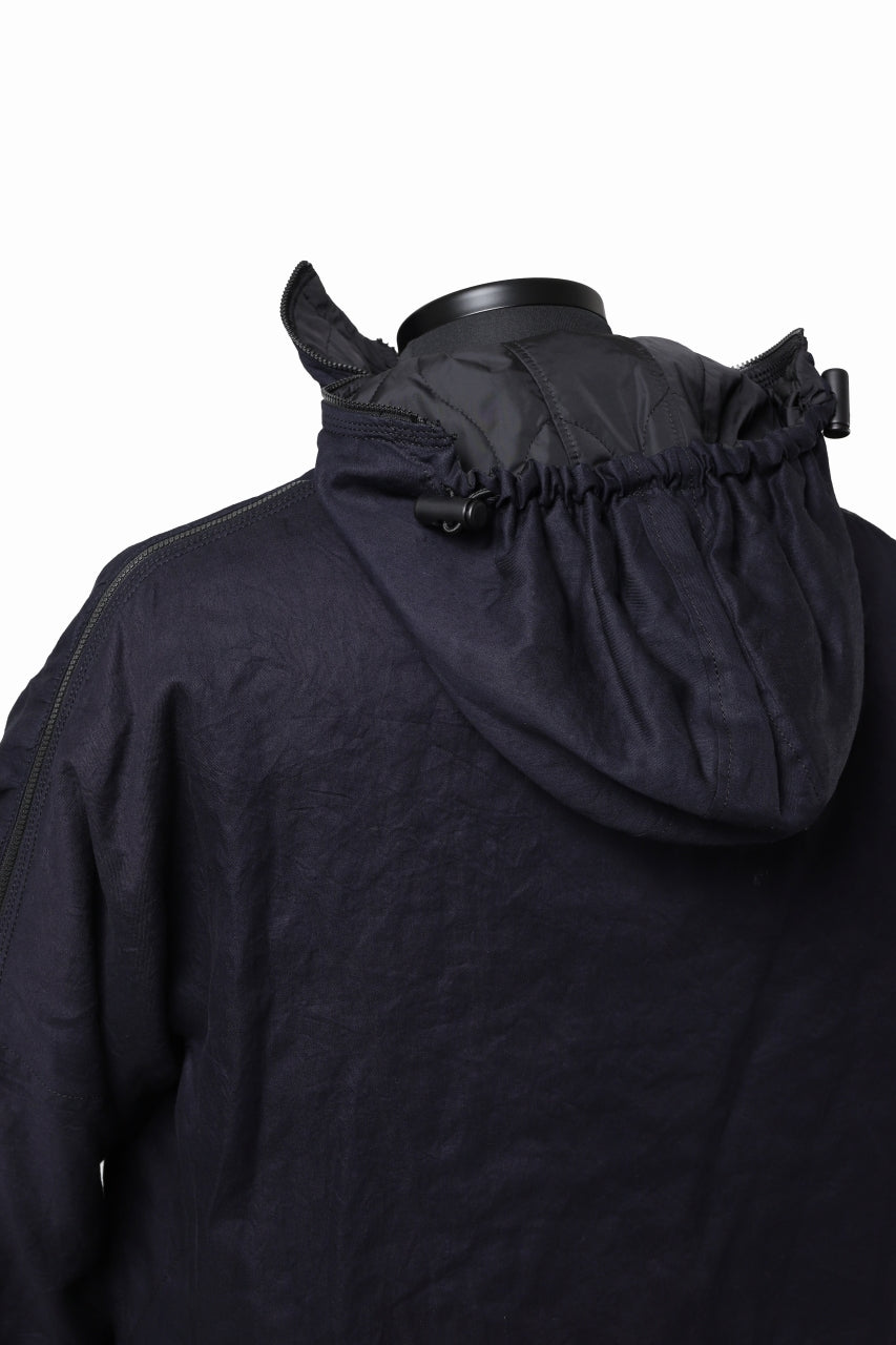 Load image into Gallery viewer, Y's BANG ON! No.117 REVERSIBLE COTTON DENIM & NYLON TWILL HOODED BLOUSON (NAVY) ※