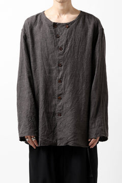 画像をギャラリービューアに読み込む, YUTA MATSUOKA exclusive round neck shirt / brushed linen canvas (brown)