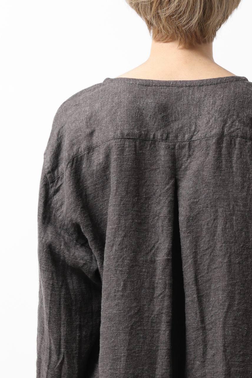 画像をギャラリービューアに読み込む, YUTA MATSUOKA exclusive round neck shirt / brushed linen canvas (brown)