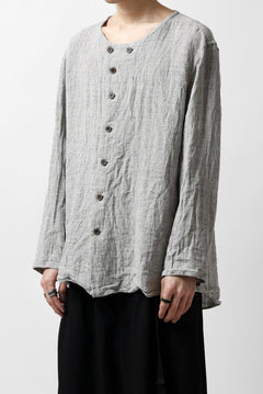 画像をギャラリービューアに読み込む, YUTA MATSUOKA round neck shirt / dead stock slab linen (light grey)