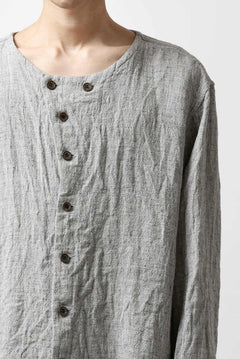 画像をギャラリービューアに読み込む, YUTA MATSUOKA round neck shirt / dead stock slab linen (light grey)