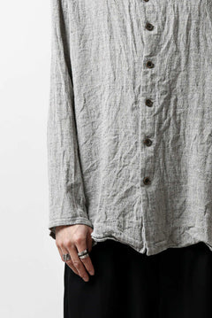 画像をギャラリービューアに読み込む, YUTA MATSUOKA round neck shirt / dead stock slab linen (light grey)