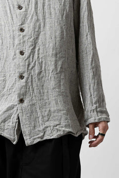 画像をギャラリービューアに読み込む, YUTA MATSUOKA round neck shirt / dead stock slab linen (light grey)