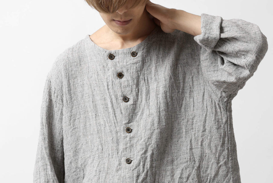 画像をギャラリービューアに読み込む, YUTA MATSUOKA round neck shirt / dead stock slab linen (light grey)