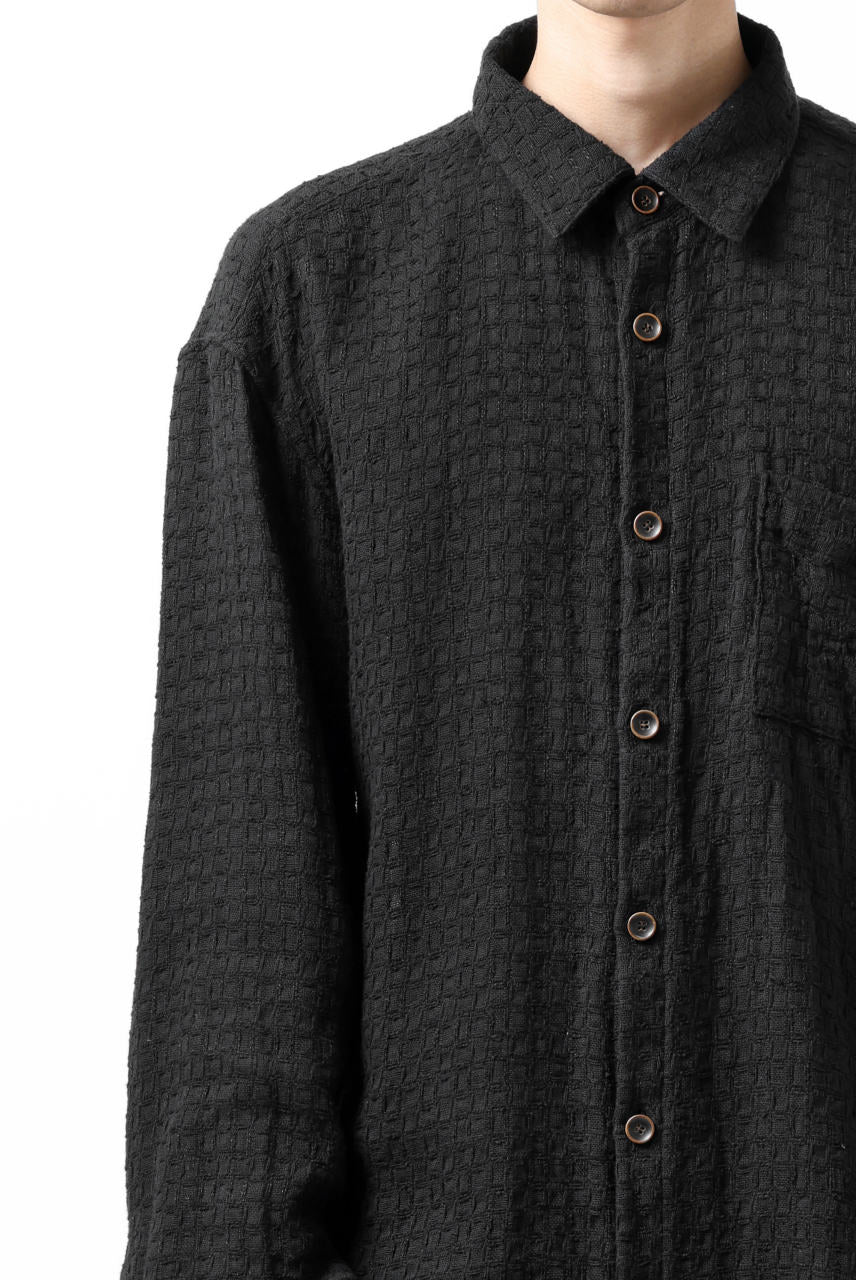 画像をギャラリービューアに読み込む, YUTA MATSUOKA plain shirt / dobby check (black)