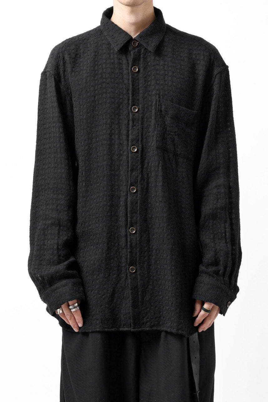 画像をギャラリービューアに読み込む, YUTA MATSUOKA plain shirt / dobby check (black)