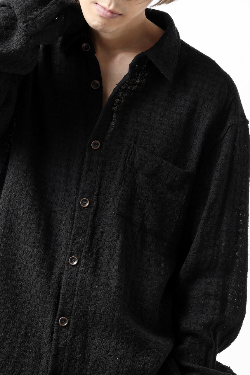 画像をギャラリービューアに読み込む, YUTA MATSUOKA plain shirt / dobby check (black)