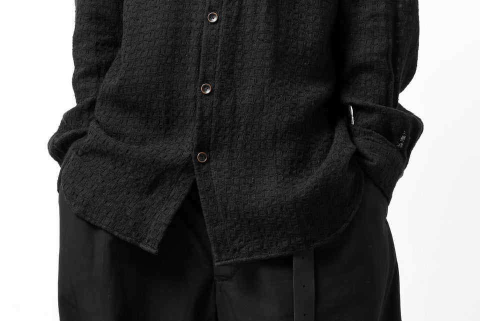 画像をギャラリービューアに読み込む, YUTA MATSUOKA plain shirt / dobby check (black)