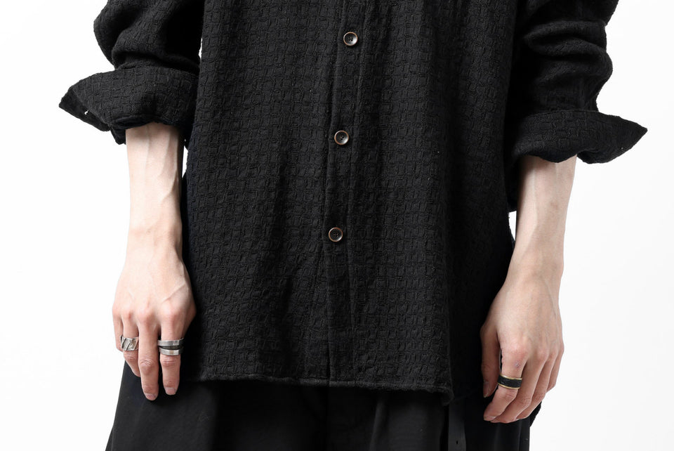 画像をギャラリービューアに読み込む, YUTA MATSUOKA plain shirt / dobby check (black)