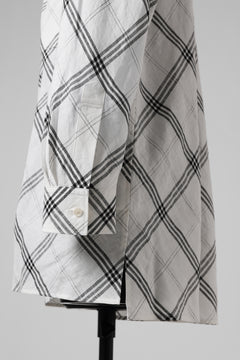 画像をギャラリービューアに読み込む, Y's BANG ON! No.143 HOLLOW COLLAR SHIRT / DIAGONAL PLAID (OFF WHITE)