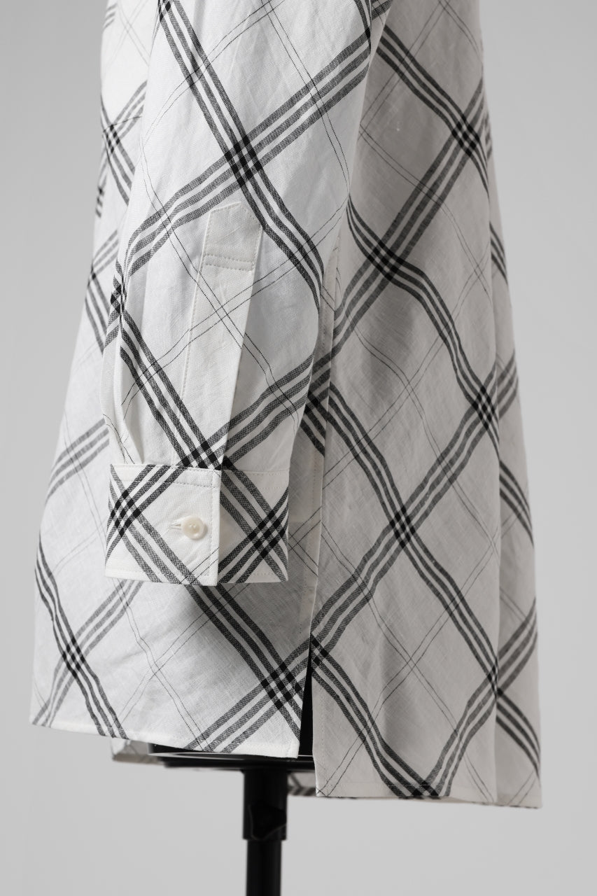 画像をギャラリービューアに読み込む, Y's BANG ON! No.143 HOLLOW COLLAR SHIRT / DIAGONAL PLAID (OFF WHITE)