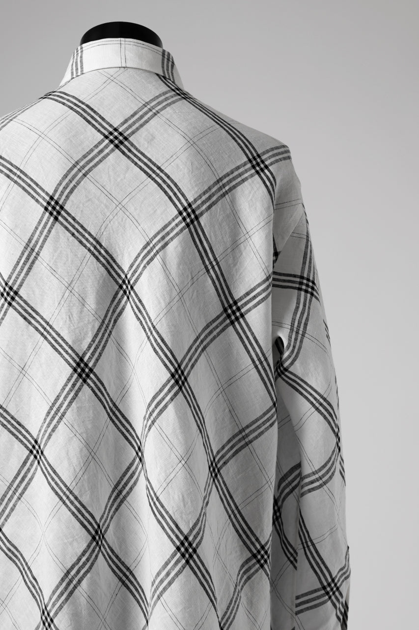 画像をギャラリービューアに読み込む, Y's BANG ON! No.143 HOLLOW COLLAR SHIRT / DIAGONAL PLAID (OFF WHITE)