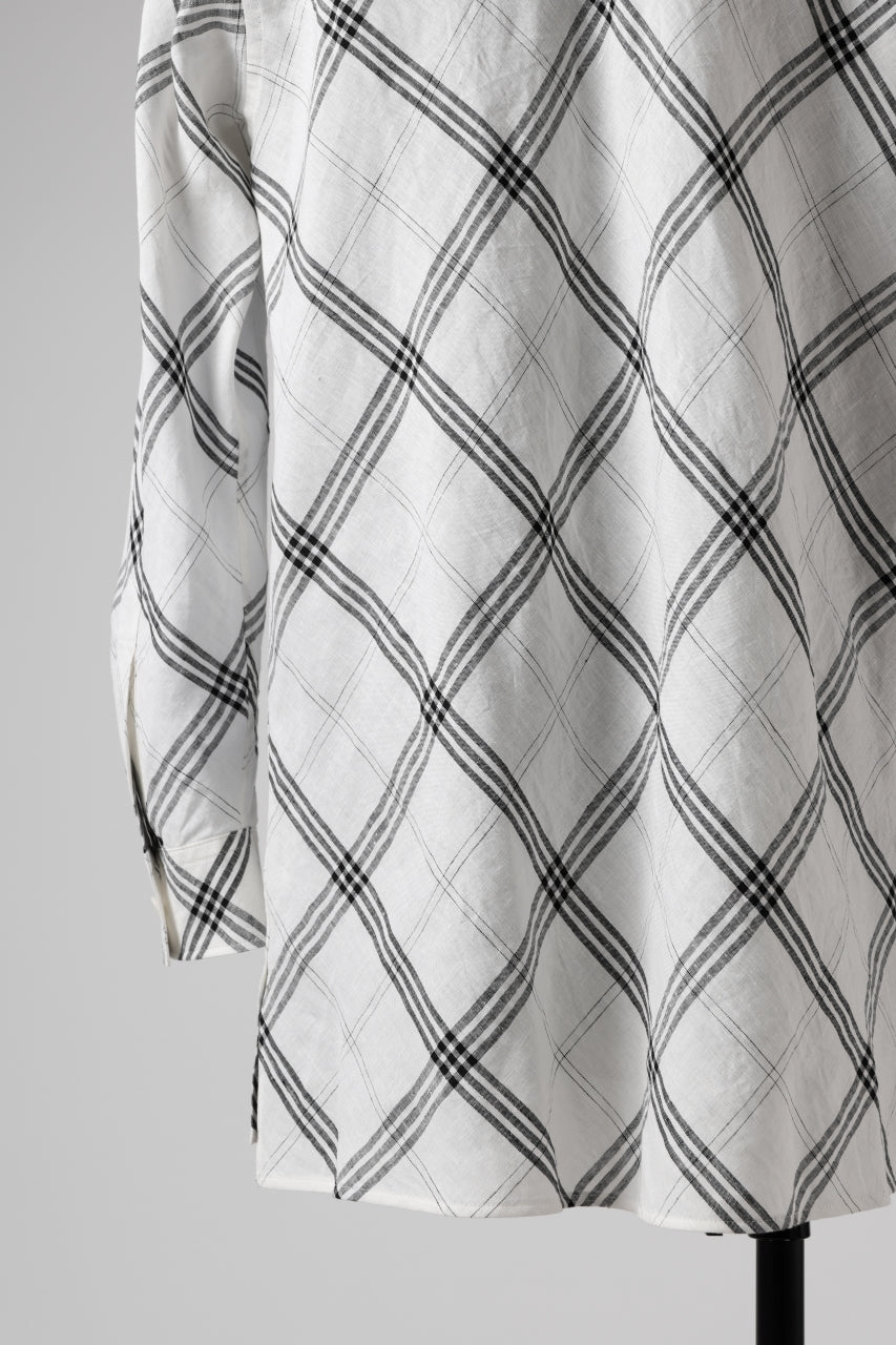 画像をギャラリービューアに読み込む, Y's BANG ON! No.143 HOLLOW COLLAR SHIRT / DIAGONAL PLAID (OFF WHITE)