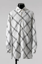 画像をギャラリービューアに読み込む, Y's BANG ON! No.143 HOLLOW COLLAR SHIRT / DIAGONAL PLAID (OFF WHITE)