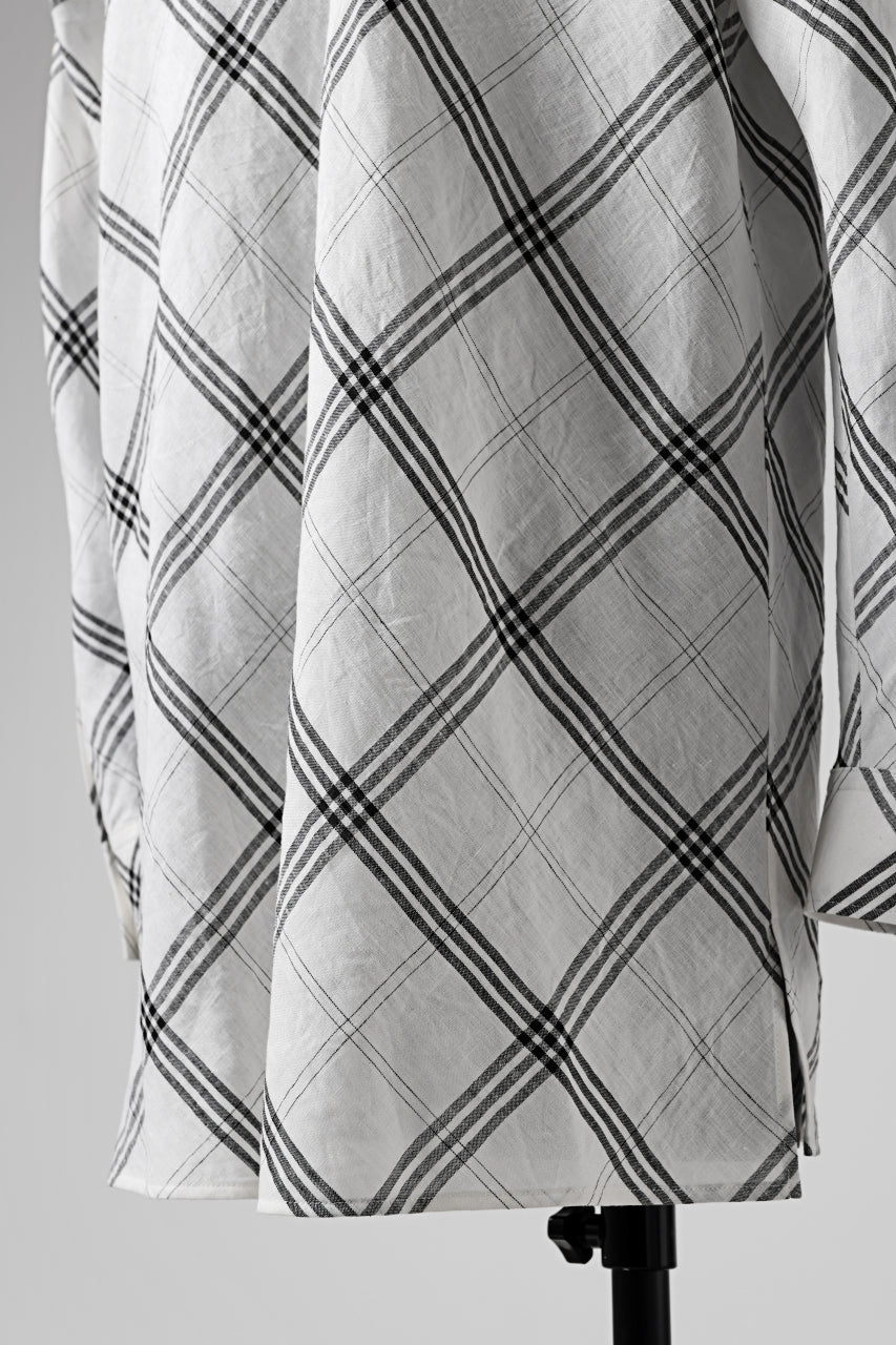 画像をギャラリービューアに読み込む, Y's BANG ON! No.143 HOLLOW COLLAR SHIRT / DIAGONAL PLAID (OFF WHITE)
