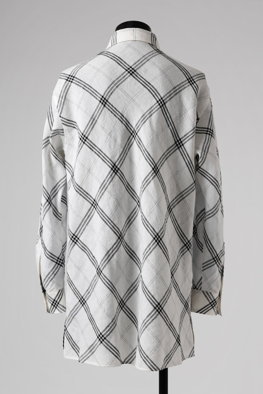 画像をギャラリービューアに読み込む, Y's BANG ON! No.143 HOLLOW COLLAR SHIRT / DIAGONAL PLAID (OFF WHITE)