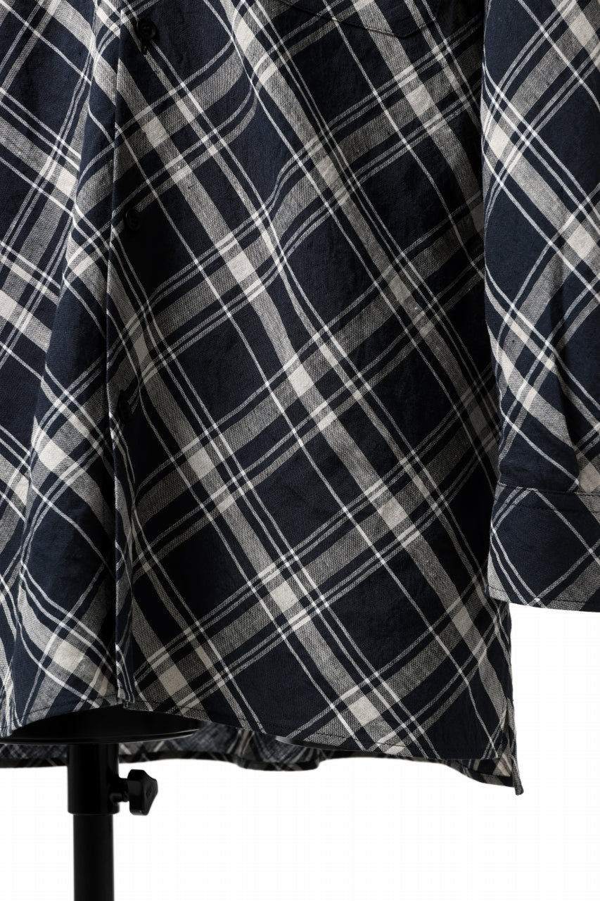 Load image into Gallery viewer, Y's BANG ON! No.144 BIAS CHECK LONG SHIRT (NAVY)