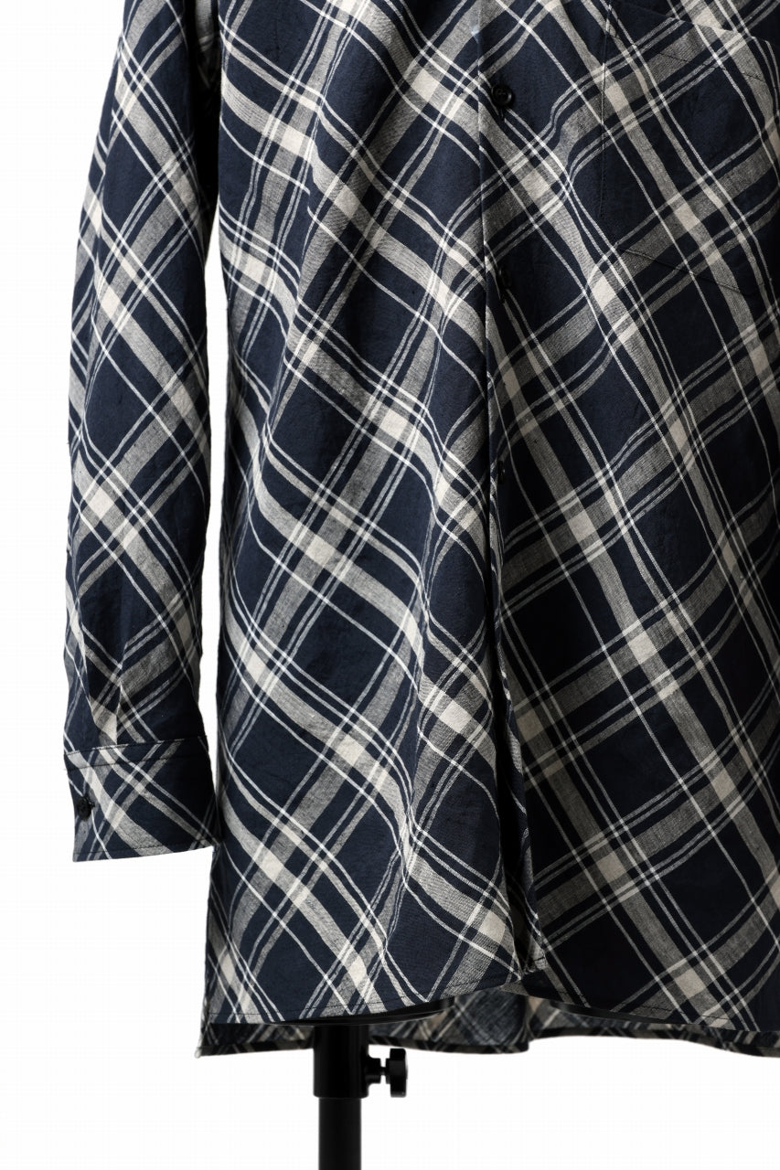 Load image into Gallery viewer, Y's BANG ON! No.144 BIAS CHECK LONG SHIRT (NAVY)