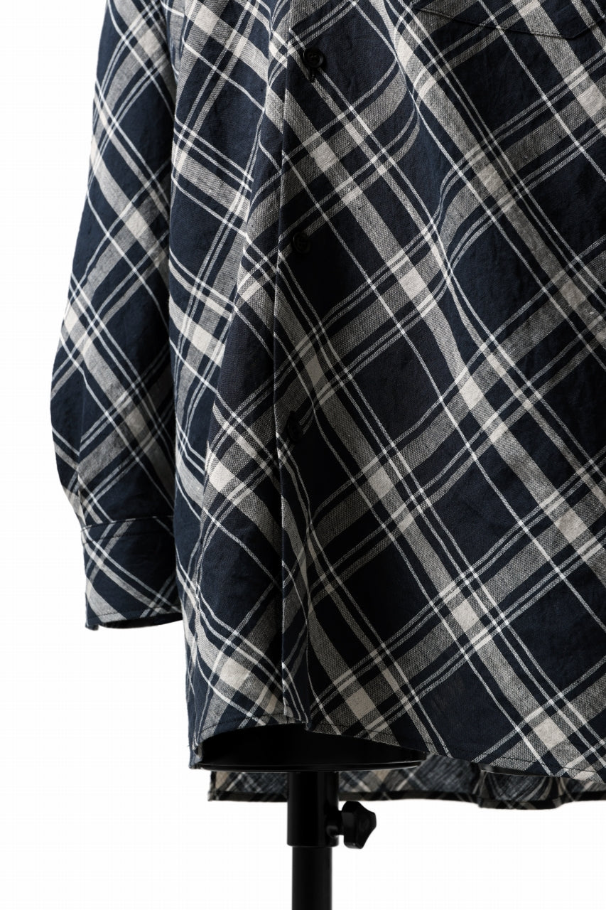 Load image into Gallery viewer, Y's BANG ON! No.144 BIAS CHECK LONG SHIRT (NAVY)