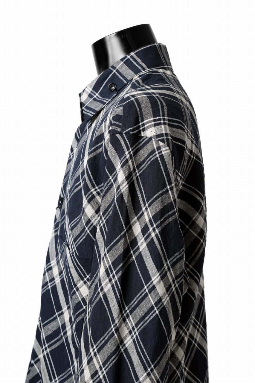 Load image into Gallery viewer, Y's BANG ON! No.144 BIAS CHECK LONG SHIRT (NAVY)