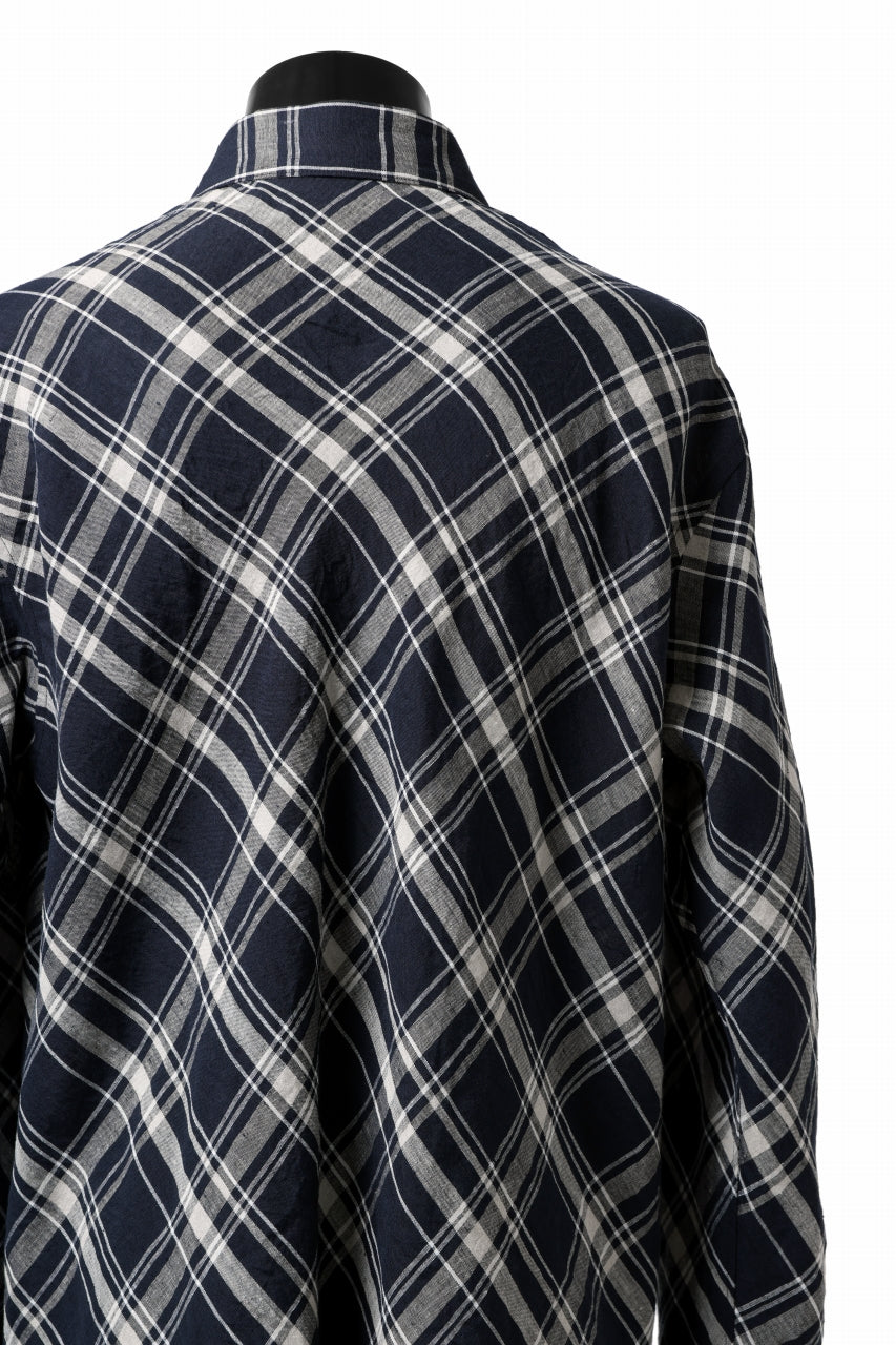 Load image into Gallery viewer, Y's BANG ON! No.144 BIAS CHECK LONG SHIRT (NAVY)