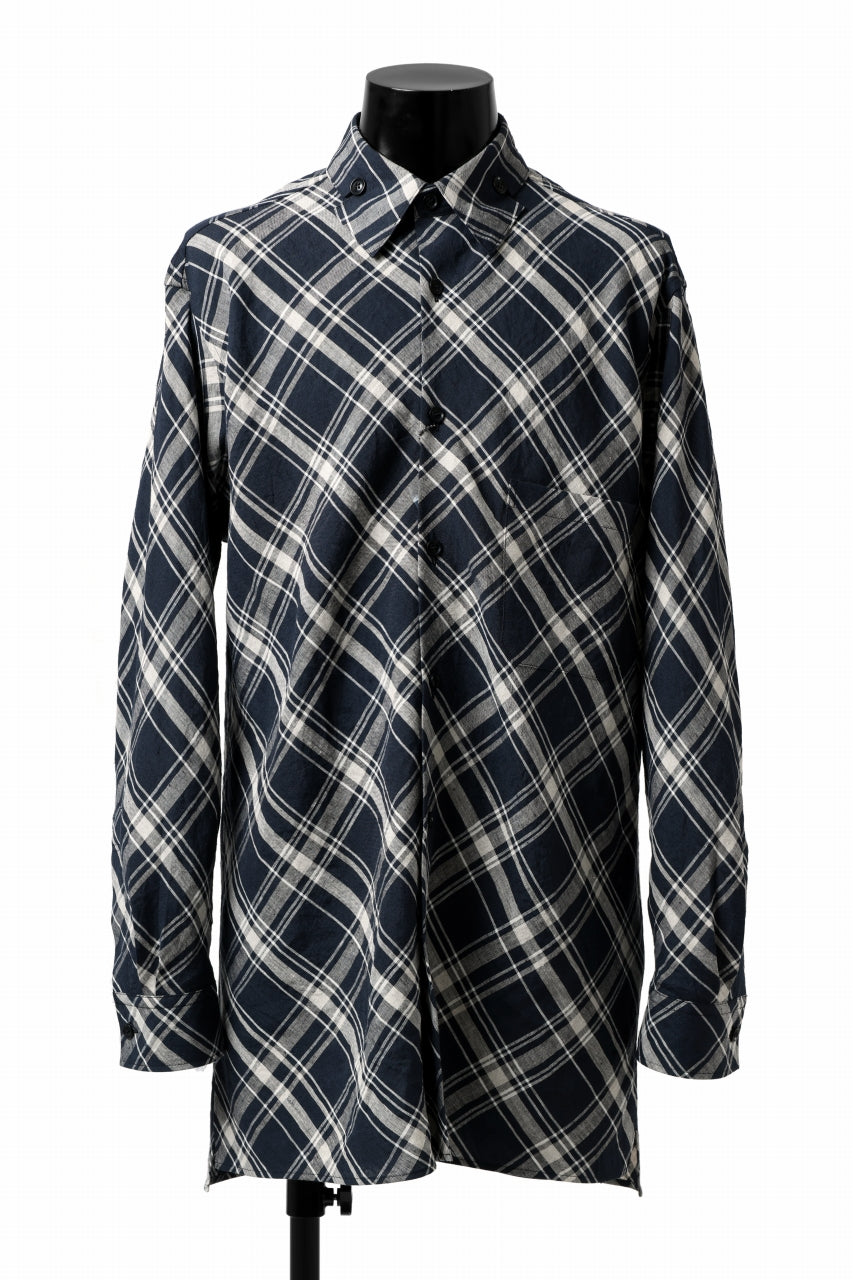 Load image into Gallery viewer, Y's BANG ON! No.144 BIAS CHECK LONG SHIRT (NAVY)