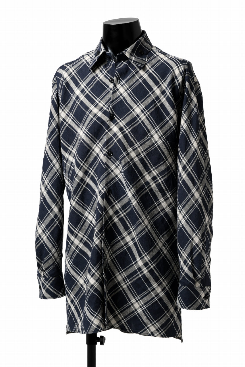 Load image into Gallery viewer, Y's BANG ON! No.144 BIAS CHECK LONG SHIRT (NAVY)
