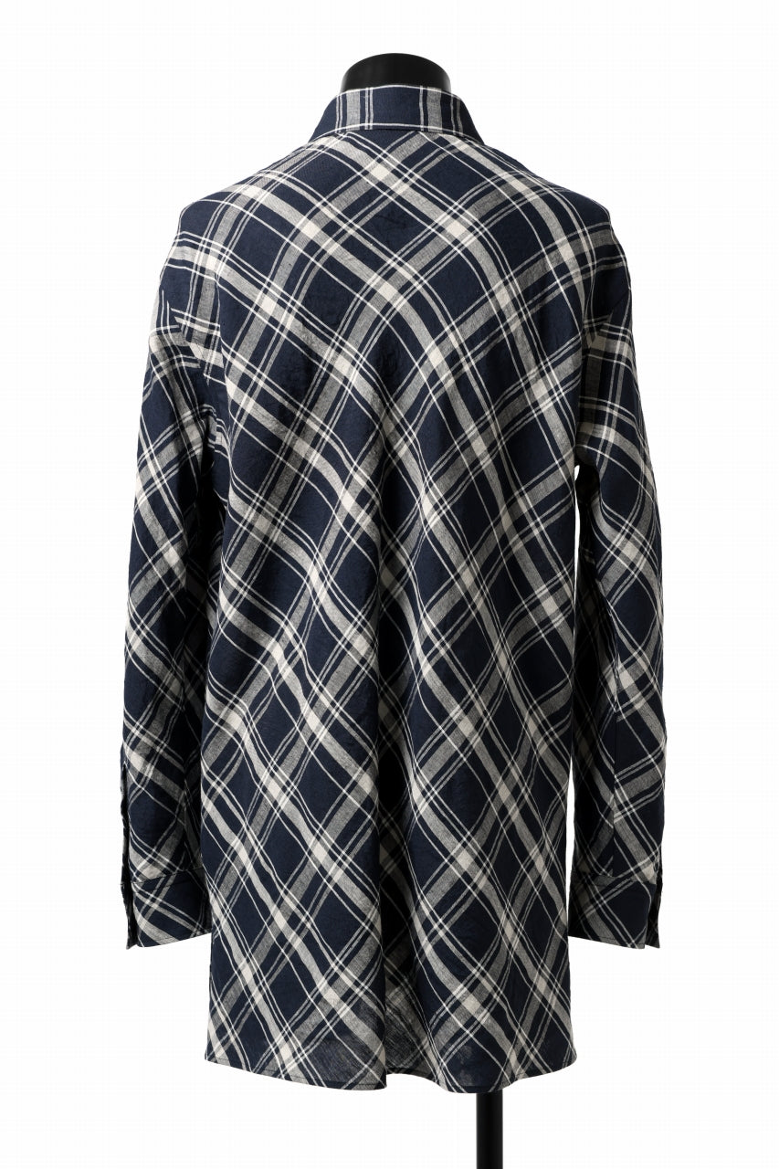 Load image into Gallery viewer, Y's BANG ON! No.144 BIAS CHECK LONG SHIRT (NAVY)