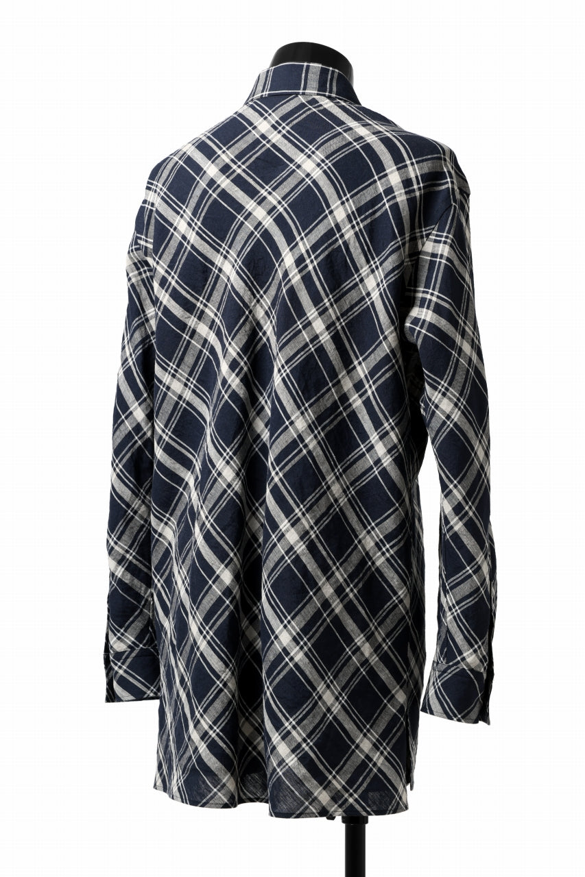 Load image into Gallery viewer, Y's BANG ON! No.144 BIAS CHECK LONG SHIRT (NAVY)