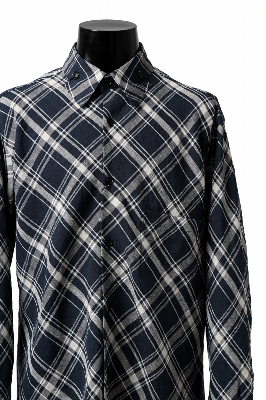 Load image into Gallery viewer, Y's BANG ON! No.144 BIAS CHECK LONG SHIRT (NAVY)