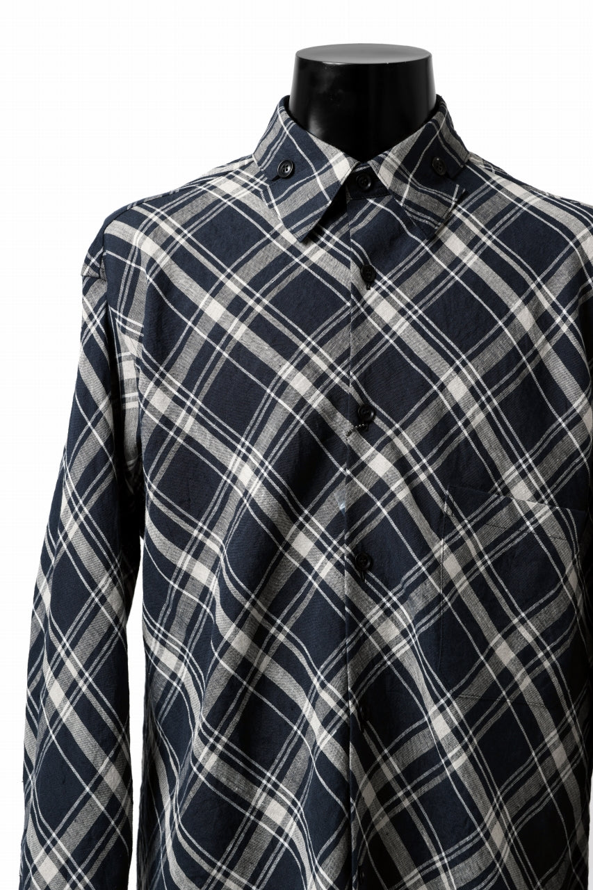 Load image into Gallery viewer, Y's BANG ON! No.144 BIAS CHECK LONG SHIRT (NAVY)