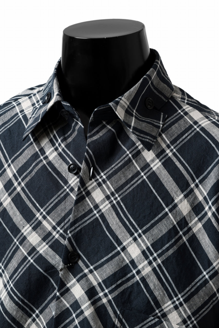 Load image into Gallery viewer, Y's BANG ON! No.144 BIAS CHECK LONG SHIRT (NAVY)