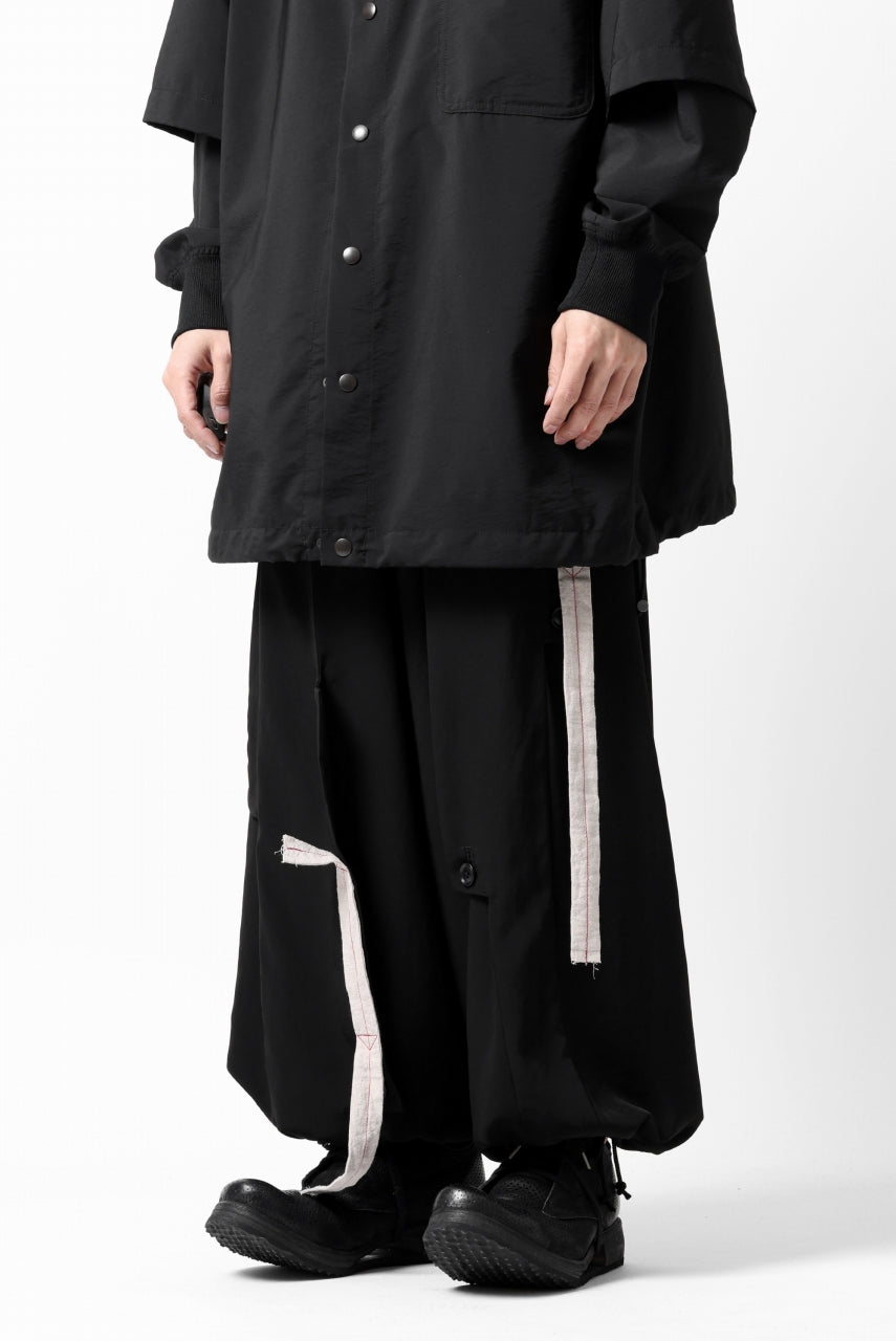 Load image into Gallery viewer, Y's BANG ON! No.125 ANCIENT TRIBE TAPE-STITCH FLUTTER PANTS (BLACK)