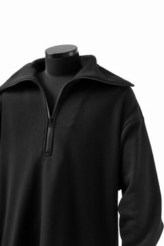 画像をギャラリービューアに読み込む, Y's HIGH-COLLAR HALF ZIP SWEAT SHIRT (BLACK)
