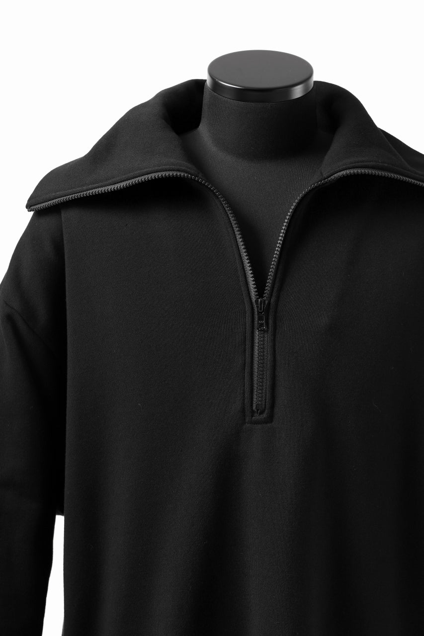 画像をギャラリービューアに読み込む, Y's HIGH-COLLAR HALF ZIP SWEAT SHIRT (BLACK)