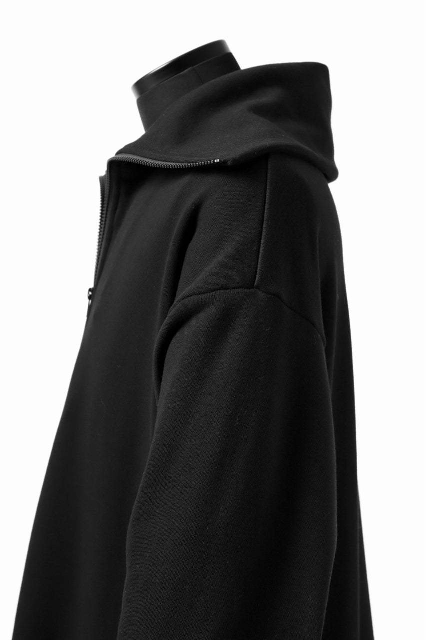 画像をギャラリービューアに読み込む, Y's HIGH-COLLAR HALF ZIP SWEAT SHIRT (BLACK)