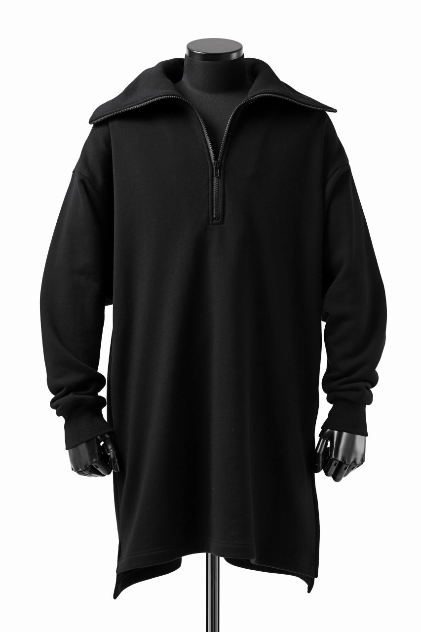 画像をギャラリービューアに読み込む, Y's HIGH-COLLAR HALF ZIP SWEAT SHIRT (BLACK)