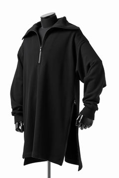 画像をギャラリービューアに読み込む, Y's HIGH-COLLAR HALF ZIP SWEAT SHIRT (BLACK)