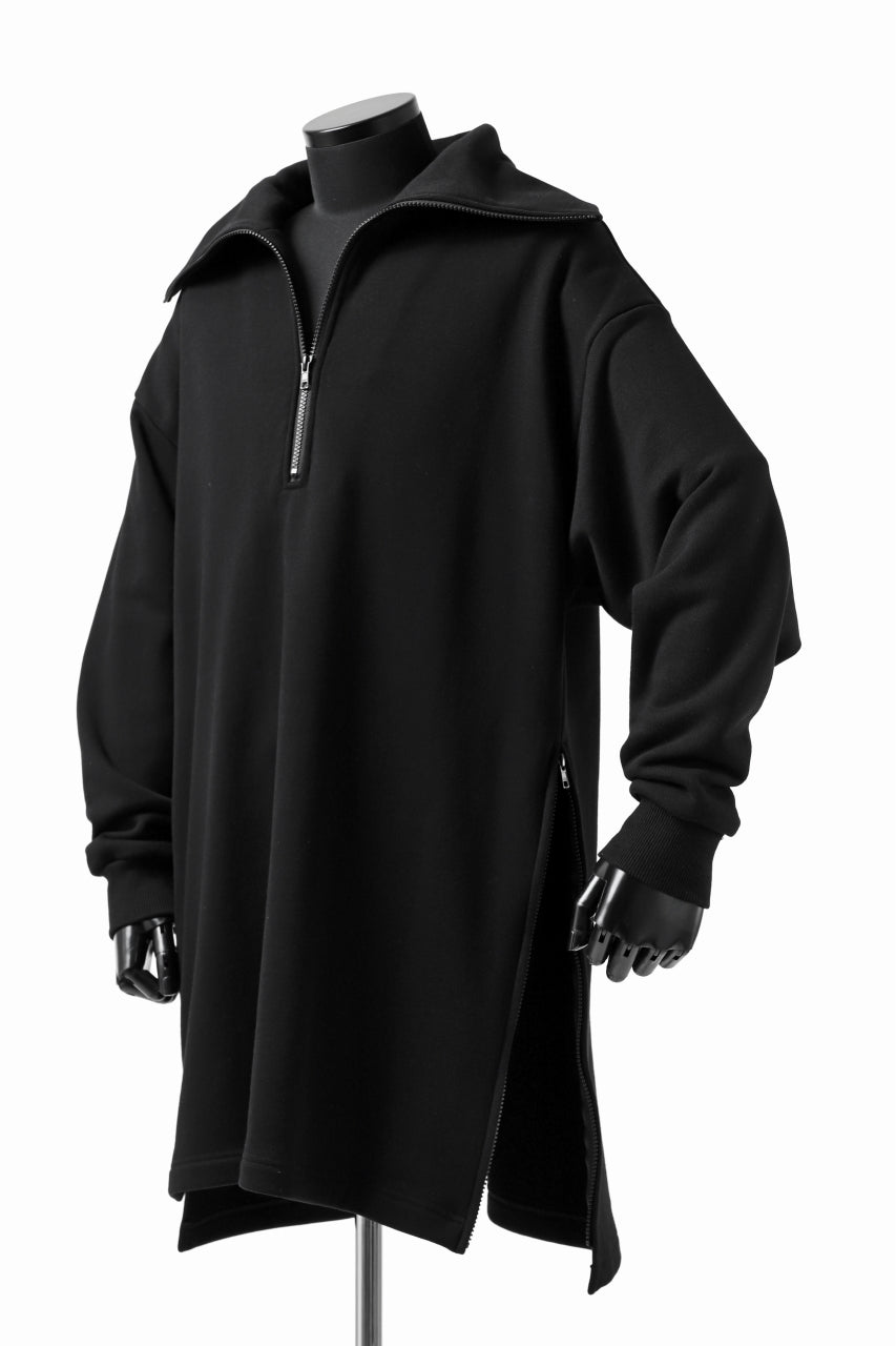 画像をギャラリービューアに読み込む, Y's HIGH-COLLAR HALF ZIP SWEAT SHIRT (BLACK)