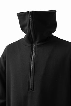 画像をギャラリービューアに読み込む, Y's HIGH-COLLAR HALF ZIP SWEAT SHIRT (BLACK)
