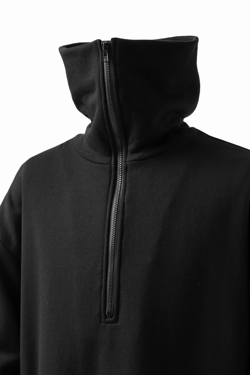 画像をギャラリービューアに読み込む, Y's HIGH-COLLAR HALF ZIP SWEAT SHIRT (BLACK)