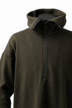 画像をギャラリービューアに読み込む, Y's HIGH-COLLAR HALF ZIP SWEAT SHIRT (KHAKI)