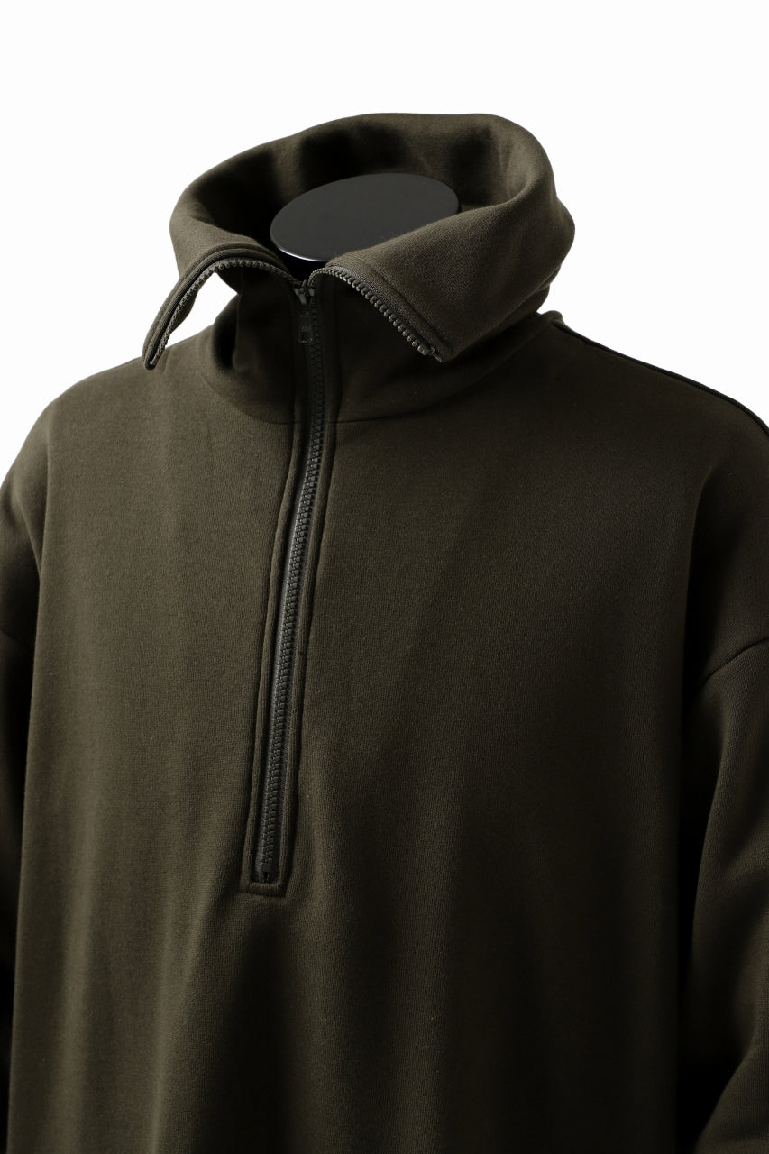 画像をギャラリービューアに読み込む, Y's HIGH-COLLAR HALF ZIP SWEAT SHIRT (KHAKI)