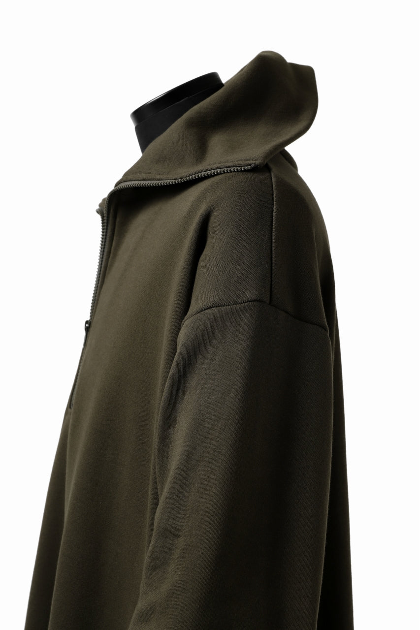 画像をギャラリービューアに読み込む, Y's HIGH-COLLAR HALF ZIP SWEAT SHIRT (KHAKI)