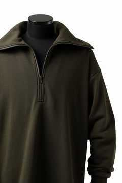画像をギャラリービューアに読み込む, Y's HIGH-COLLAR HALF ZIP SWEAT SHIRT (KHAKI)