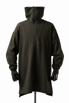 画像をギャラリービューアに読み込む, Y's HIGH-COLLAR HALF ZIP SWEAT SHIRT (KHAKI)